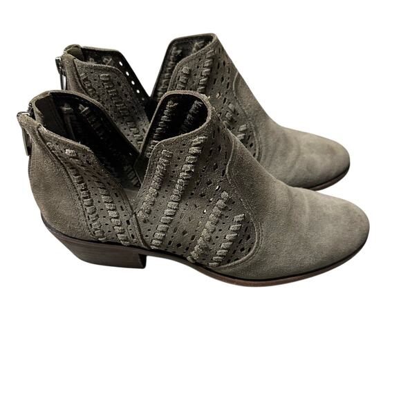 Vince Camuto Gray Suede Ankle Booties - Picture 2 of 7